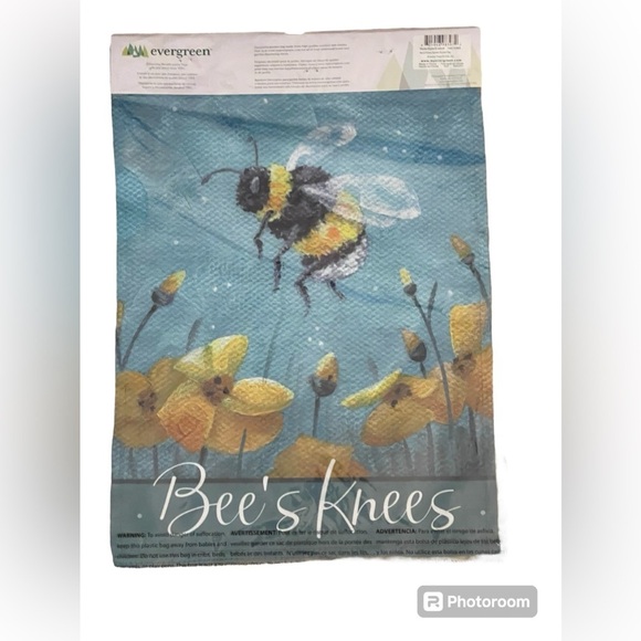 Evergreen Garden Flag. Bee’s Knees Waffle Suede Linen Reflections - Picture 2 of 2